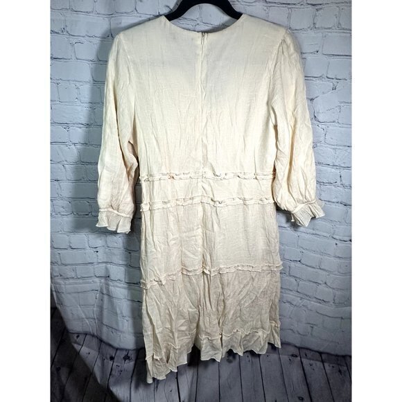 MIKAROSE LADIES IVORY COLORED BOHO STYLE DRESS (L)   WORN ONCE EUC‎     G-36 - Picture 5 of 5